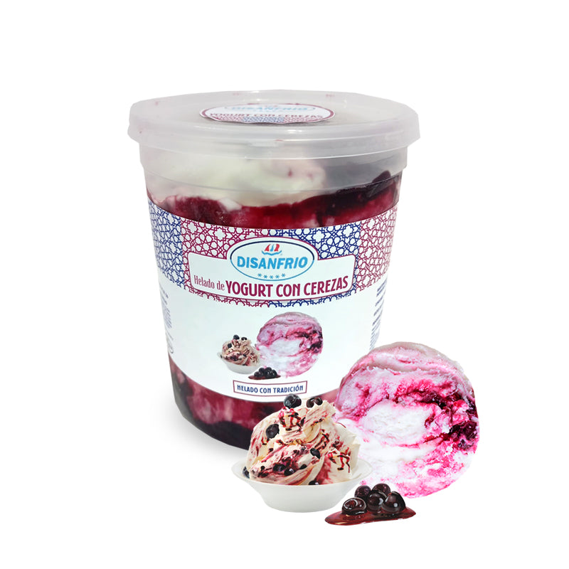 Tarrina de Helado de yogurt con cereza amarena