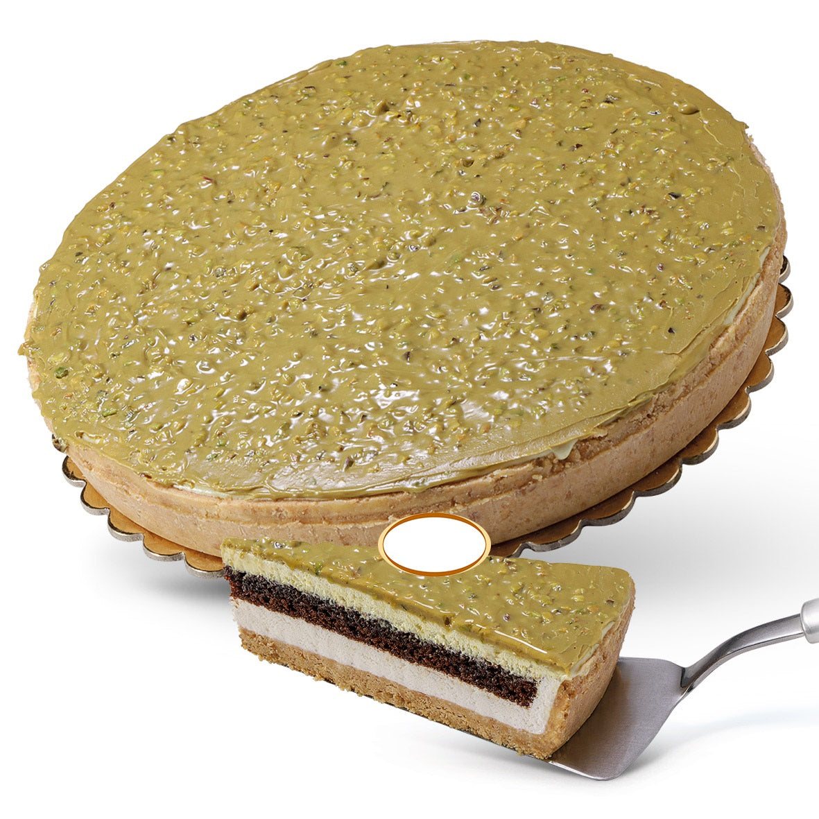 Tarta de pistacho crujiente