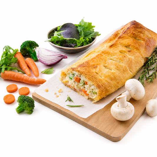 Hojaldre de pollo, queso y verduras