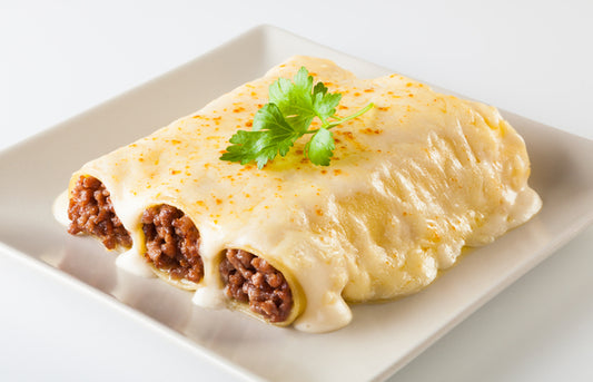 Canelones con bechamel para gratinar