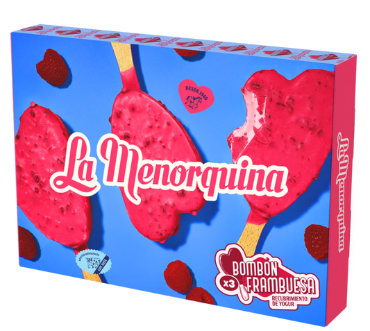 Bombon corazón frambuesa y yogur