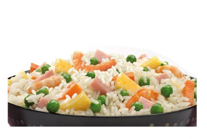 Arroz 3 delicias con tortilla
