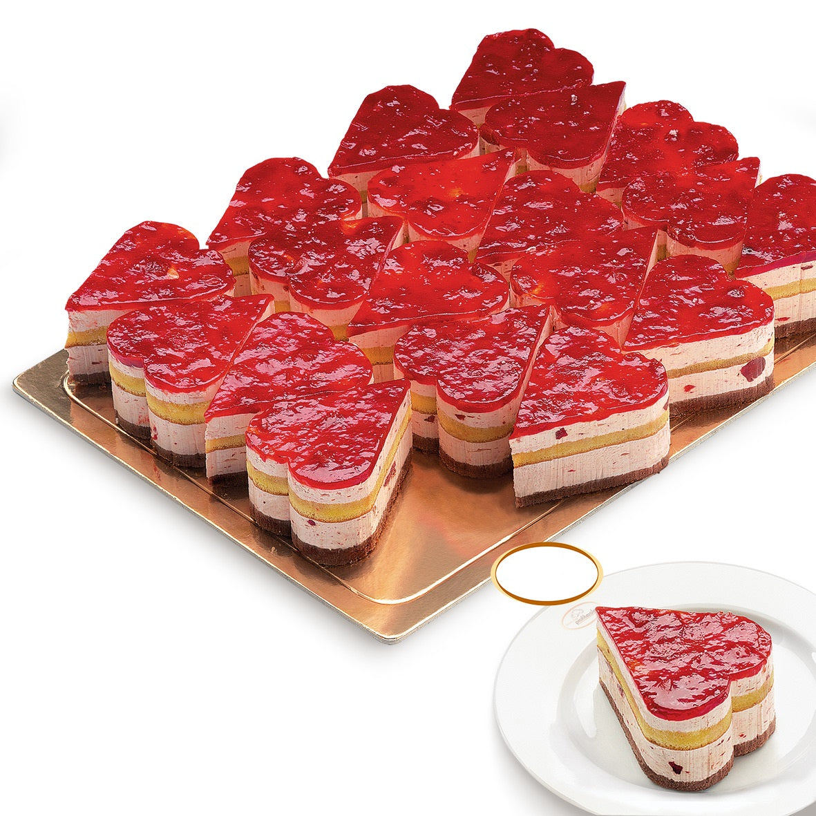 Plancha corazones de fresa